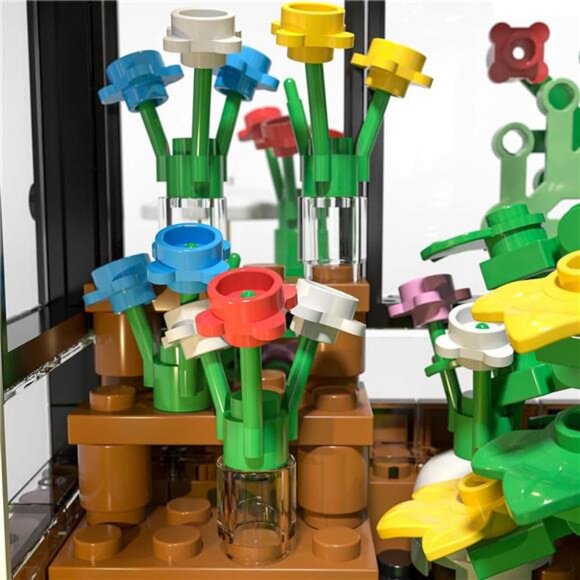 TEMI Flower House Building Set,Garden House Creative Building Toy with LED - Picture 3 of 7